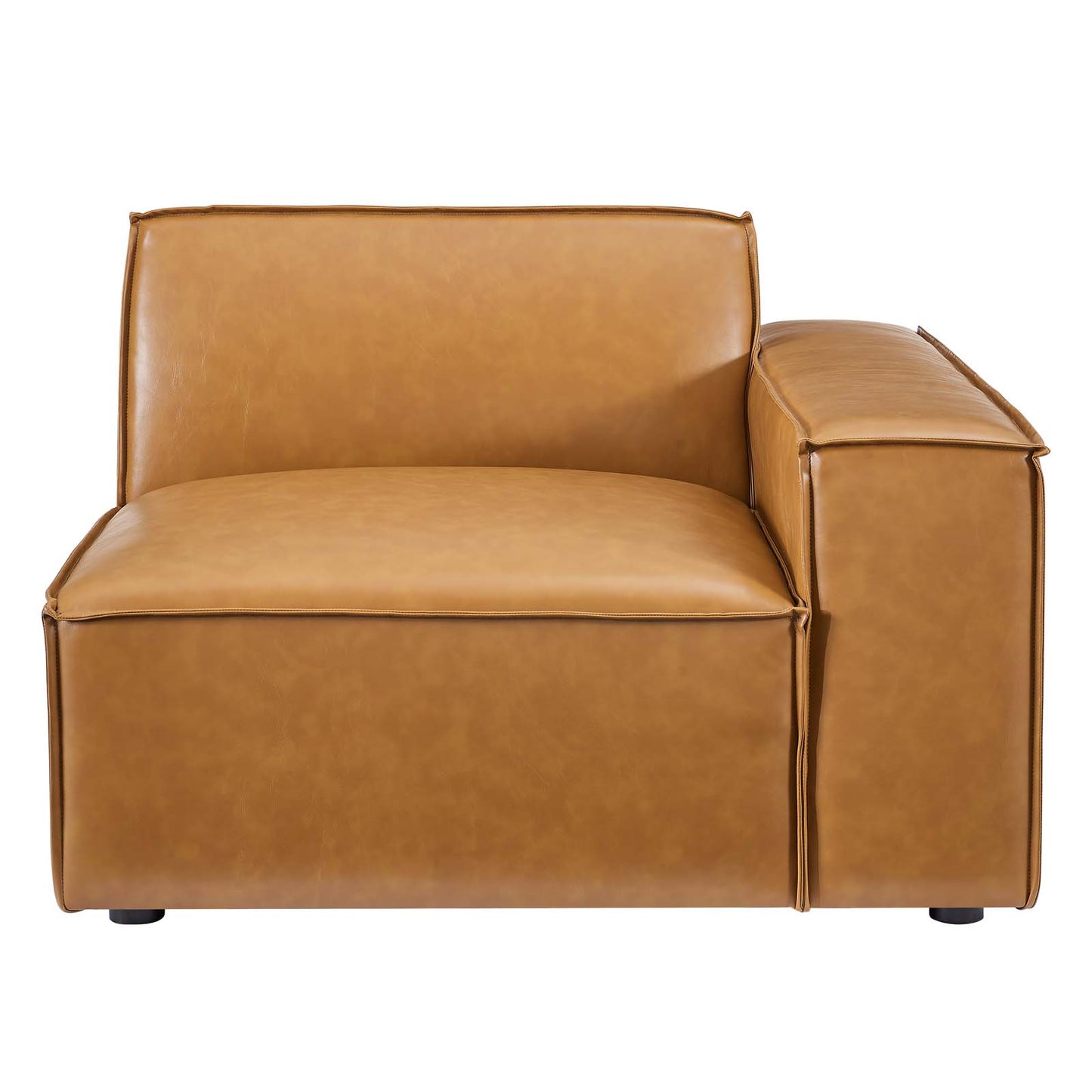 Restore Left-Arm Vegan Leather Sectional Sofa Chair Tan by Modway