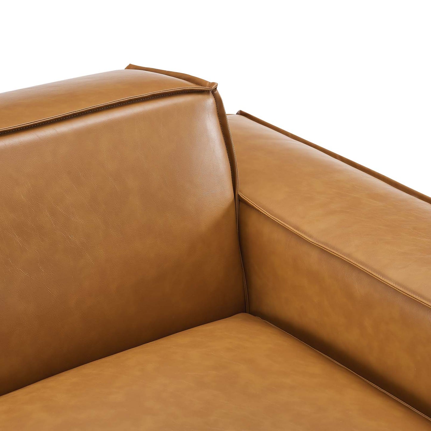 Restore Left-Arm Vegan Leather Sectional Sofa Chair Tan by Modway
