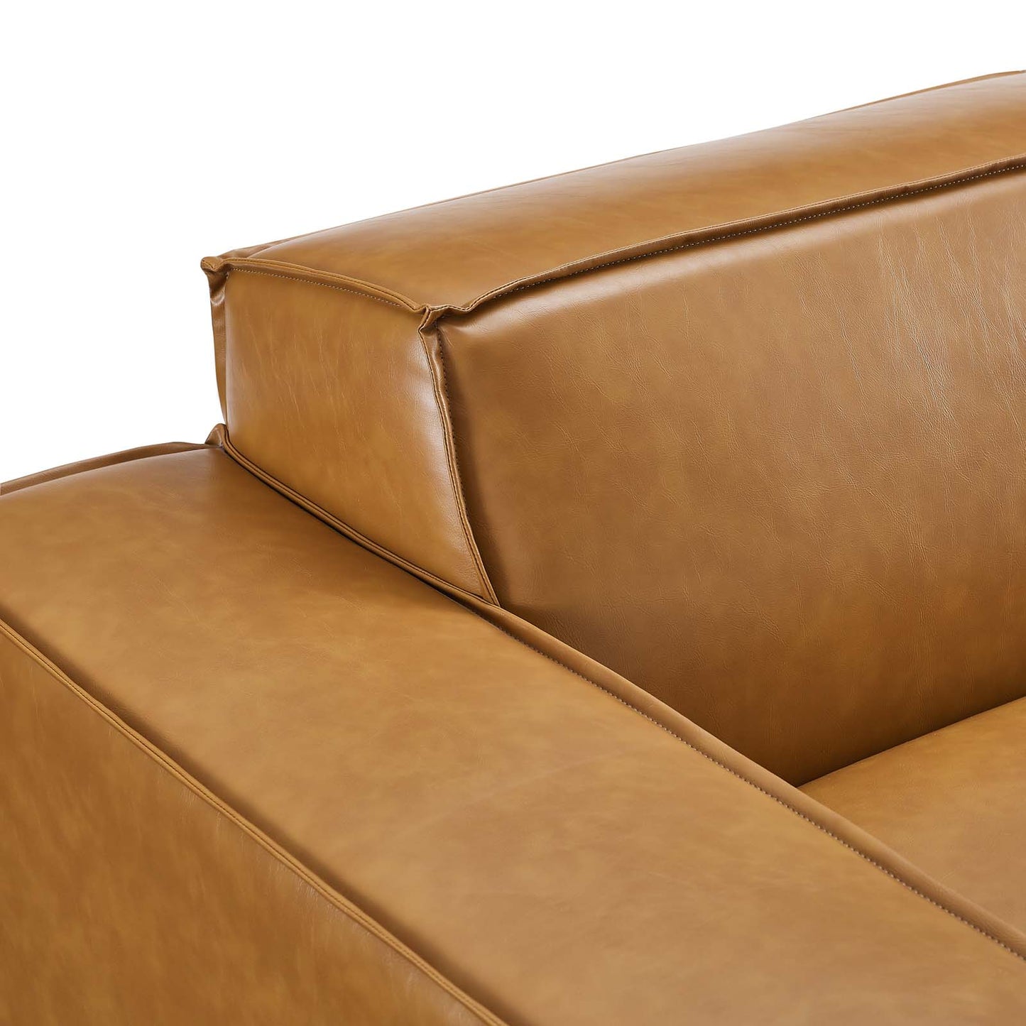 Restore RightArm Vegan Leather Sectional Sofa Chair Tan by Modway