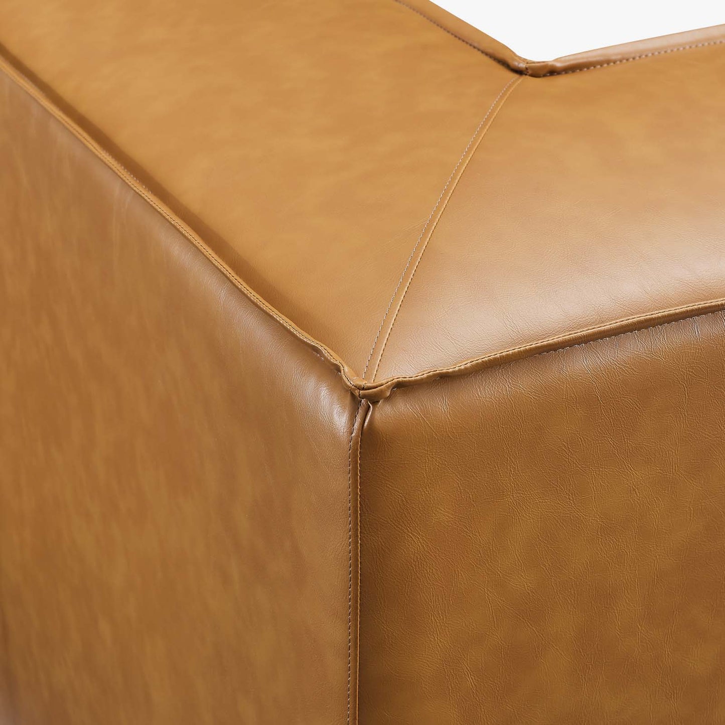 Restore Vegan Leather Sectional Sofa Corner Chair Tan by Modway