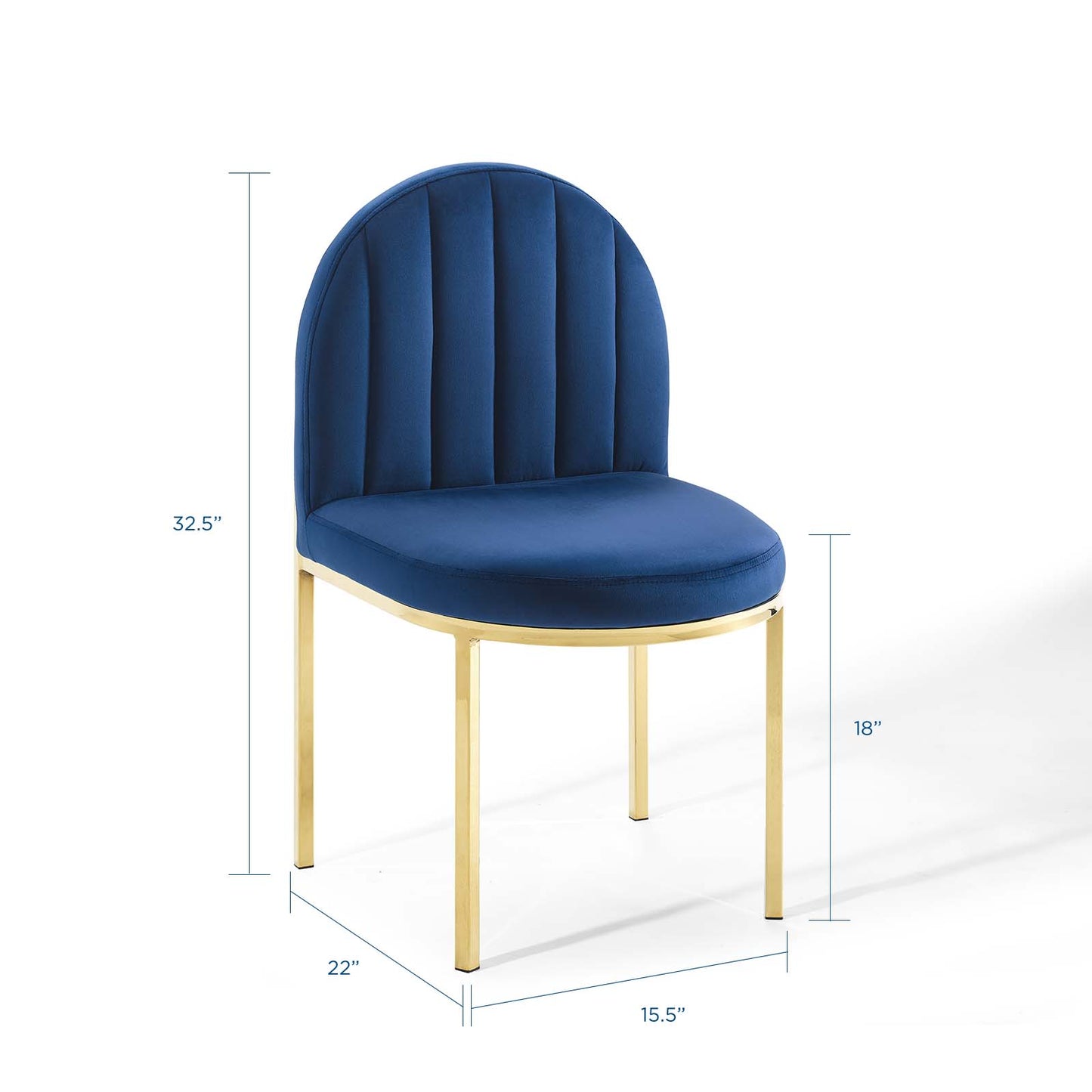 Isla Dining Side Chair Performance Velvet Set of 2 | Polyester by Modway