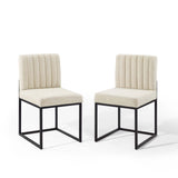 Carriage Dining Chair Upholstered Fabric Set of 2 | Polyester by Modway