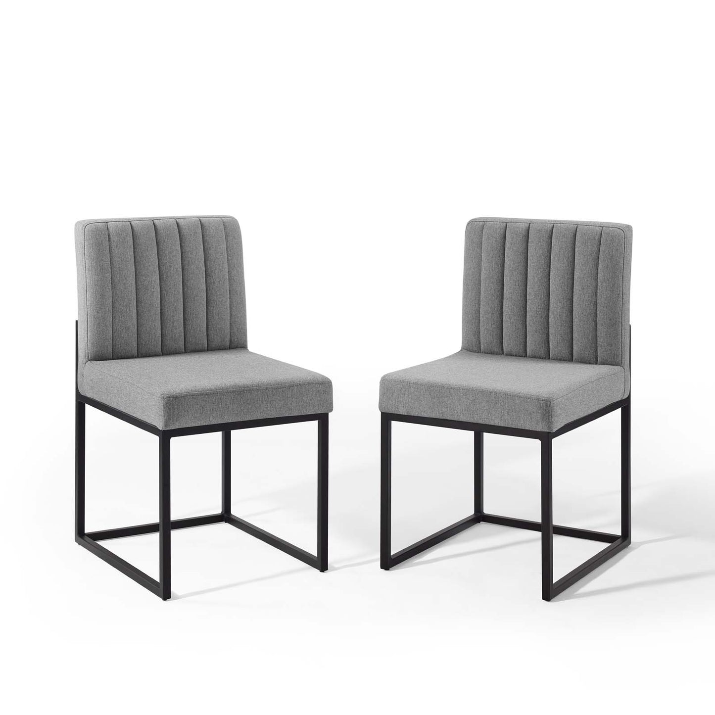 Carriage Dining Chair Upholstered Fabric Set of 2 | Polyester by Modway