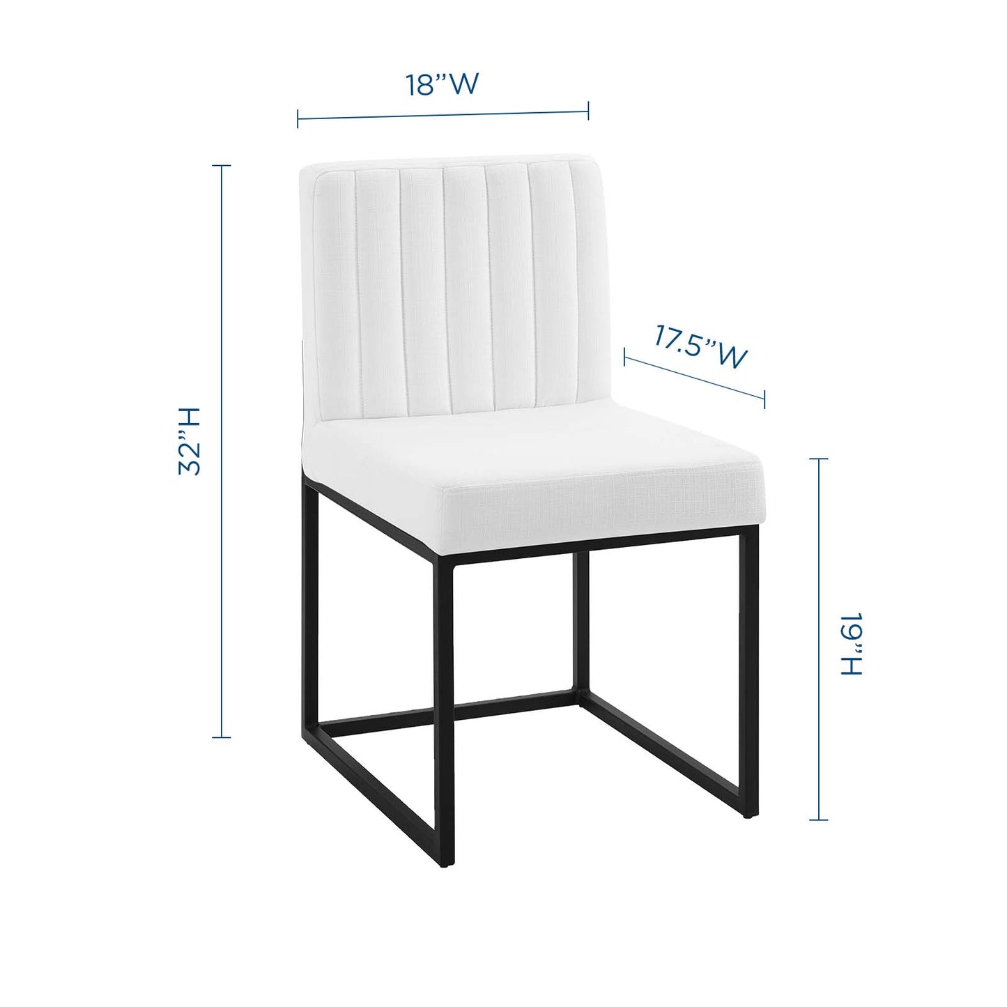 Carriage Dining Chair Upholstered Fabric Set of 2 | Polyester by Modway