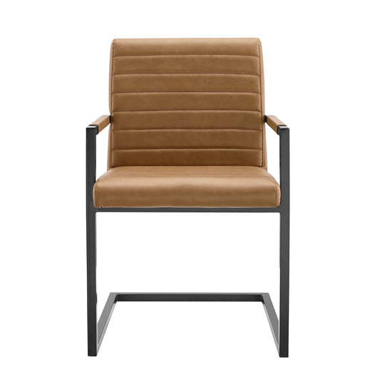 Savoy Vegan Leather Dining Chairs - Set of 2 Tan by Modway