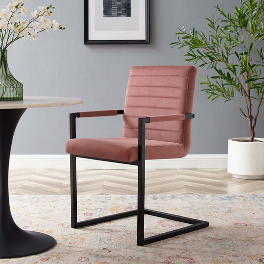 Savoy Performance Velvet Dining Chairs (Set of 2) Dusty Rose by Modway