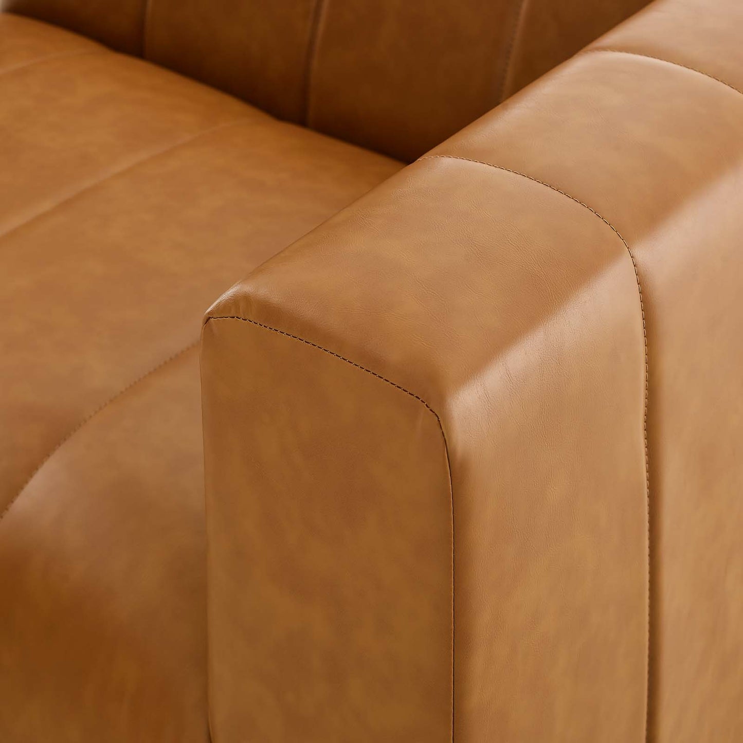 Bartlett Vegan Leather 5Piece Sectional Sofa Tan by Modway