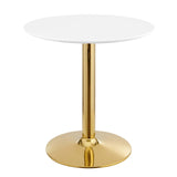 Verne 28" Dining Table in Gold White by Modway