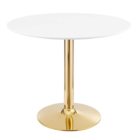 Verne 35" Dining Table in Gold White by Modway