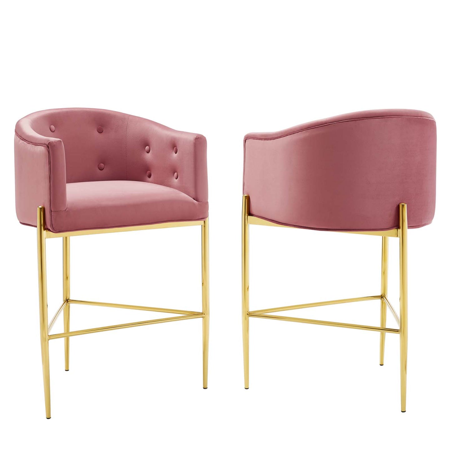 Savour Tufted Performance Velvet Bar Stool Set of 2 by Modway