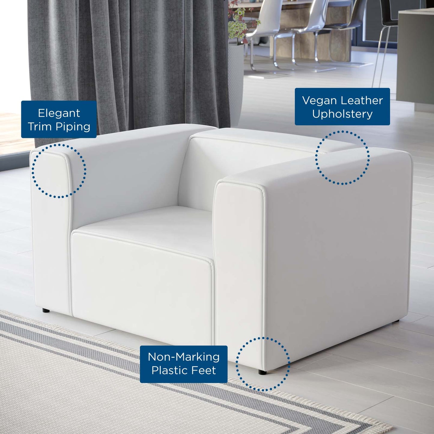 Mingle Vegan Leather Armchair by Modway