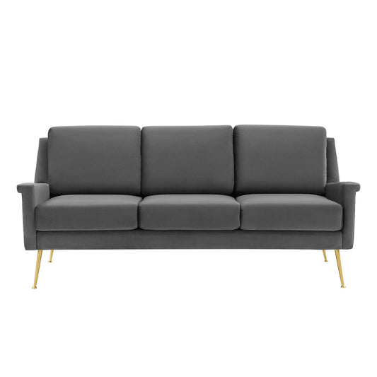 Chesapeake Performance Velvet Sofa Gold Gray by Modway