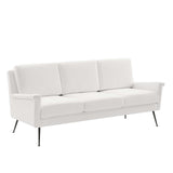 Chesapeake Fabric Sofa Black White | Polyester by Modway