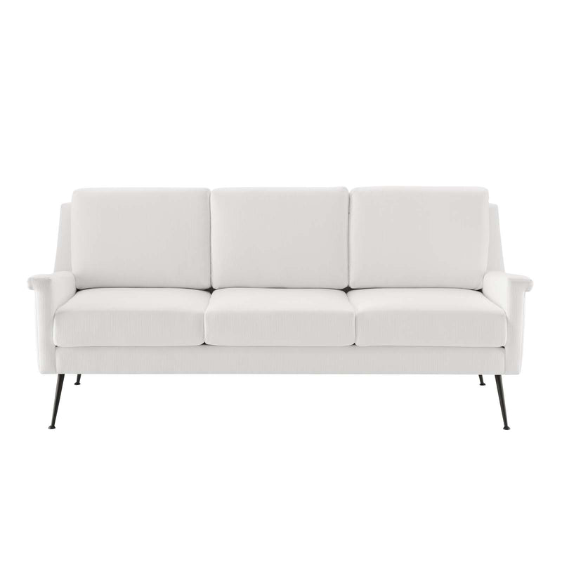 Chesapeake Fabric Sofa Black White | Polyester by Modway