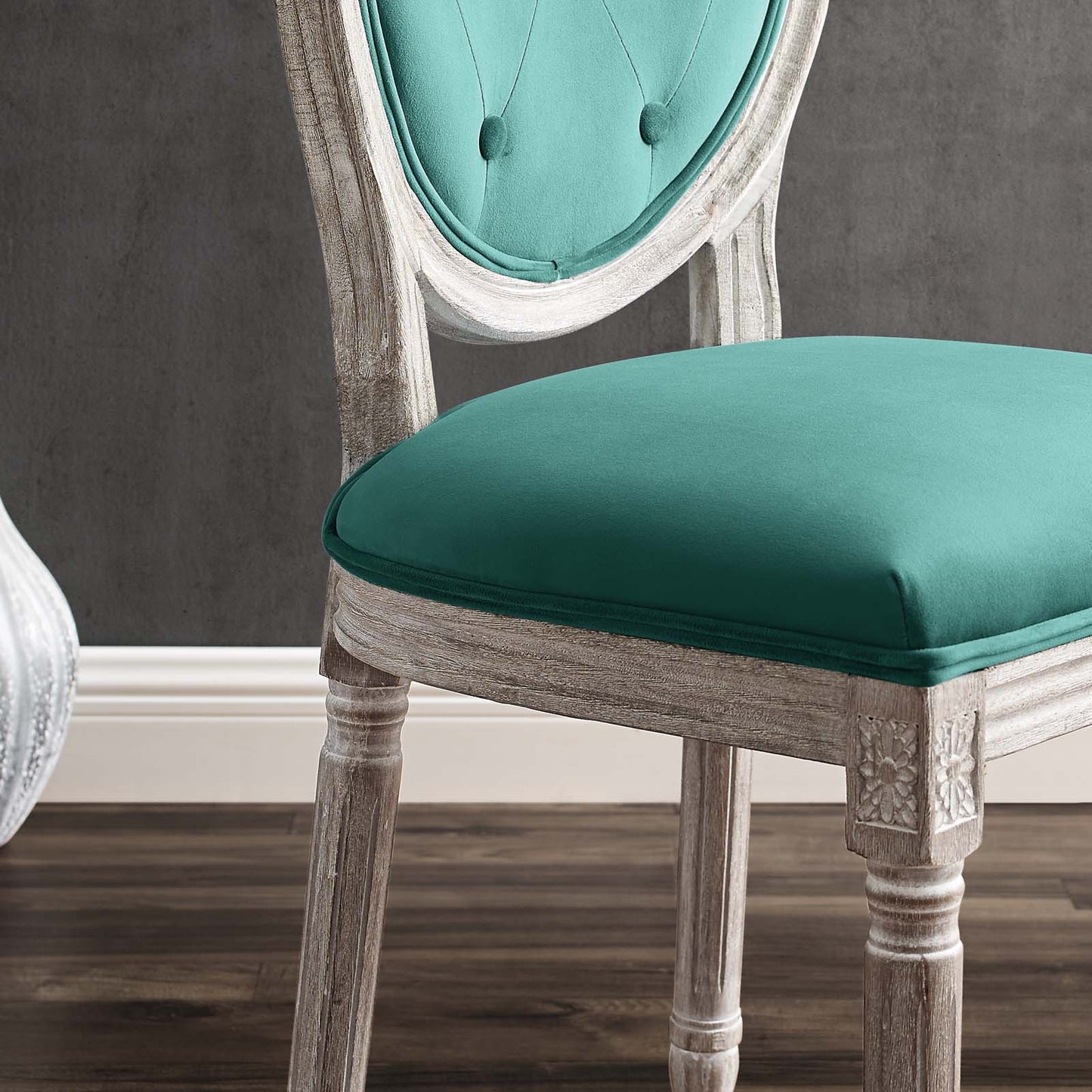 Arise Vintage French Upholstered Fabric Dining Side Chair by Modway