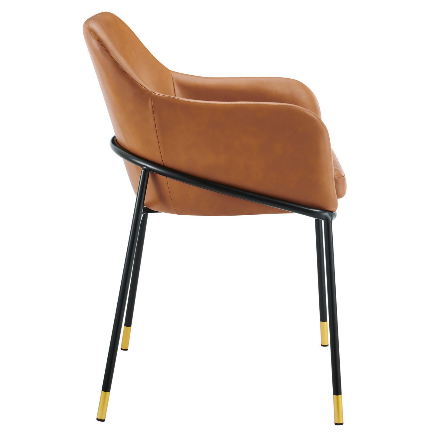 Jovi Vegan Leather Dining Chair in Black Tan by Modway