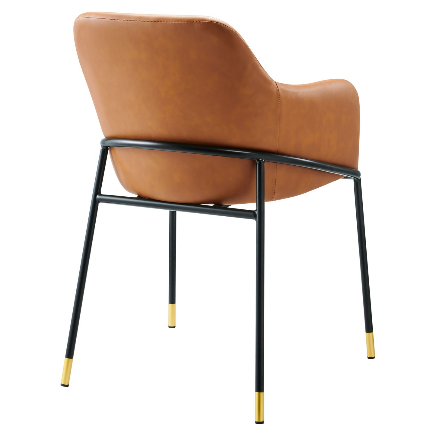 Jovi Vegan Leather Dining Chair in Black Tan by Modway
