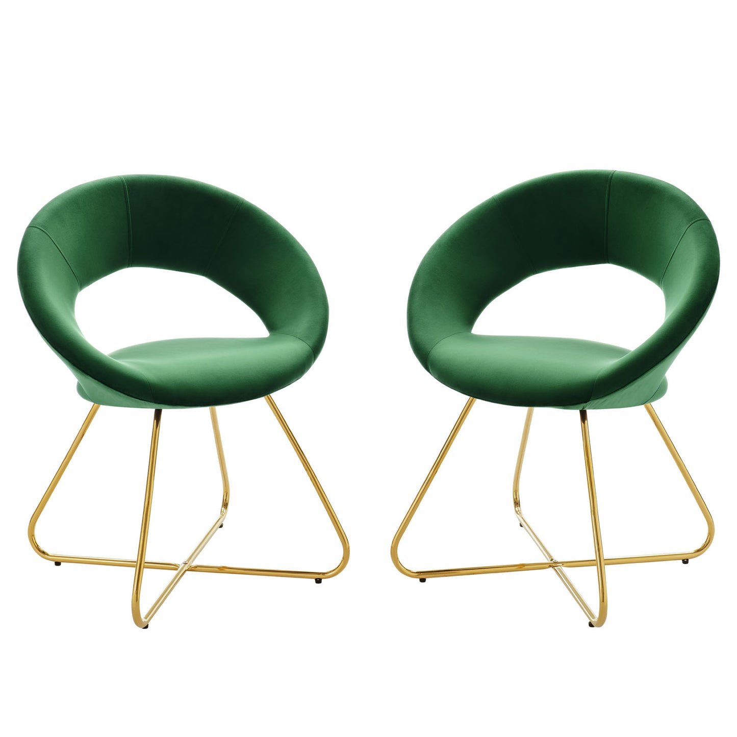 Nouvelle Performance Velvet Dining Chair Set of 2 by Modway