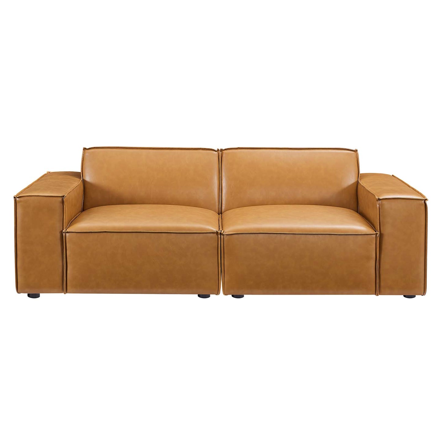 Restore Vegan Leather Loveseat in Tan by Modway