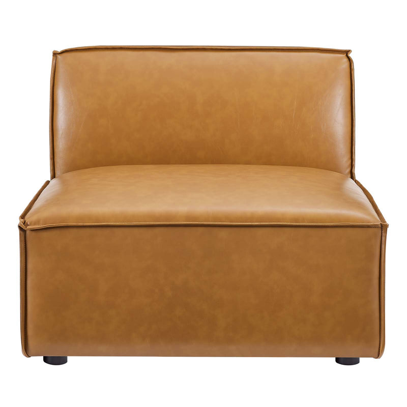 Restore Vegan Leather 3 Pieces Sofa in Tan by Modway
