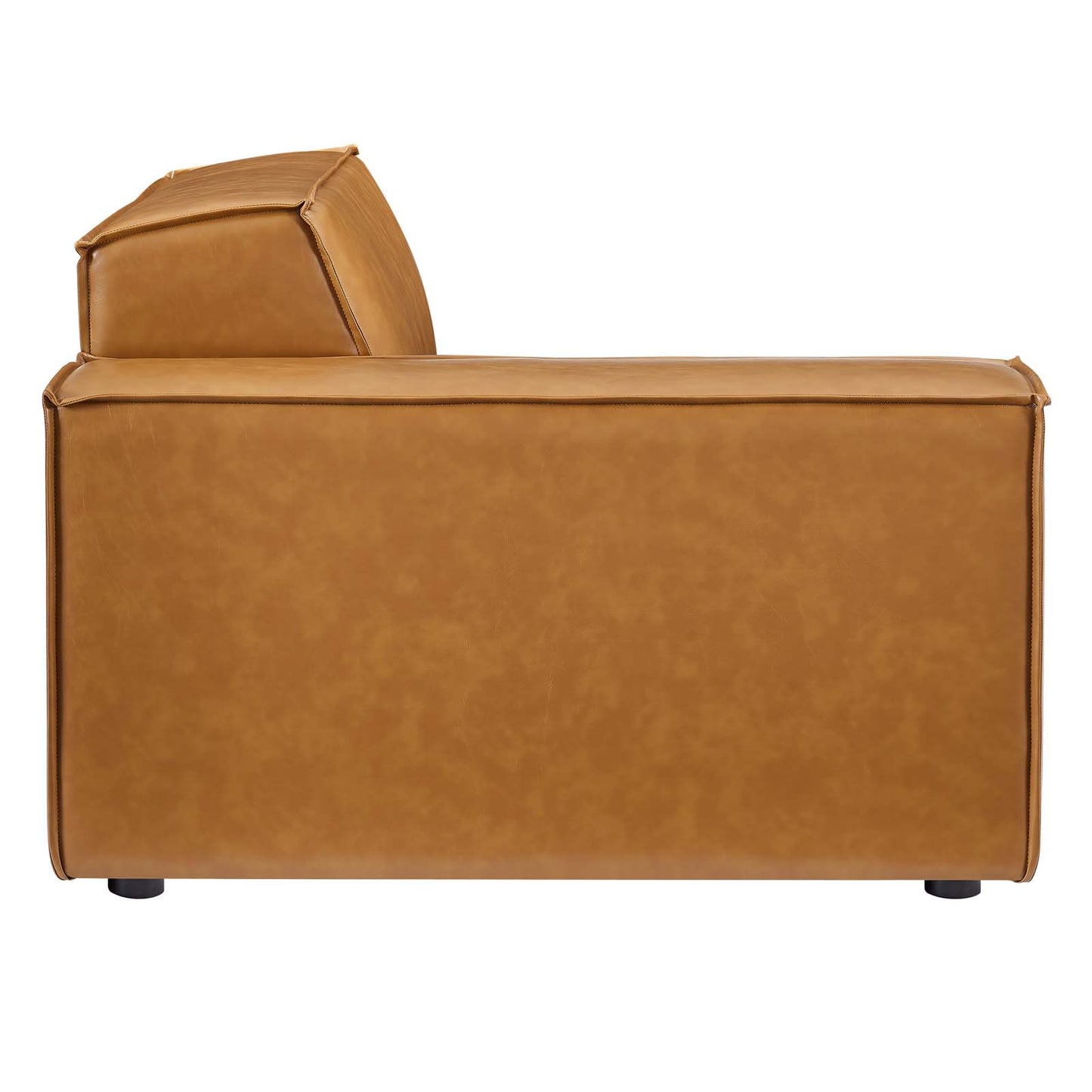 Restore 4 Pieces Vegan Leather Sectional Sofa in Tan by Modway