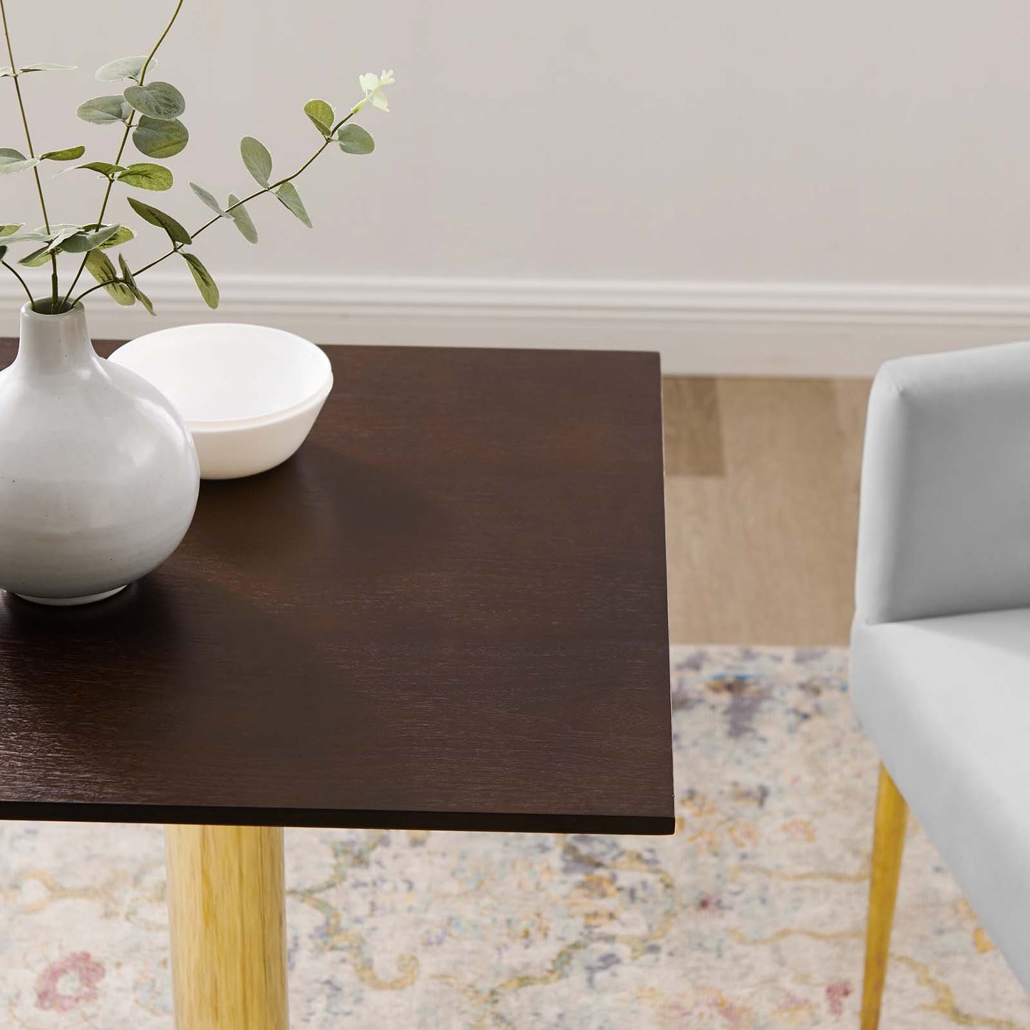 Verne 24" Square Dining Table in Gold by Modway