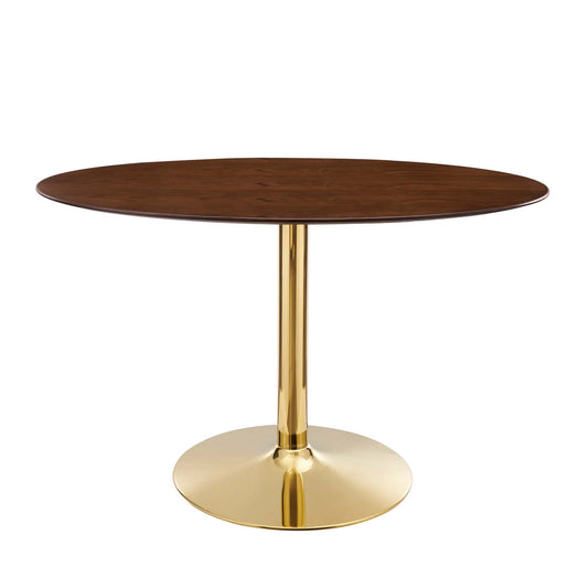 Verne 48" Oval Dining Table in Gold Walnut by Modway