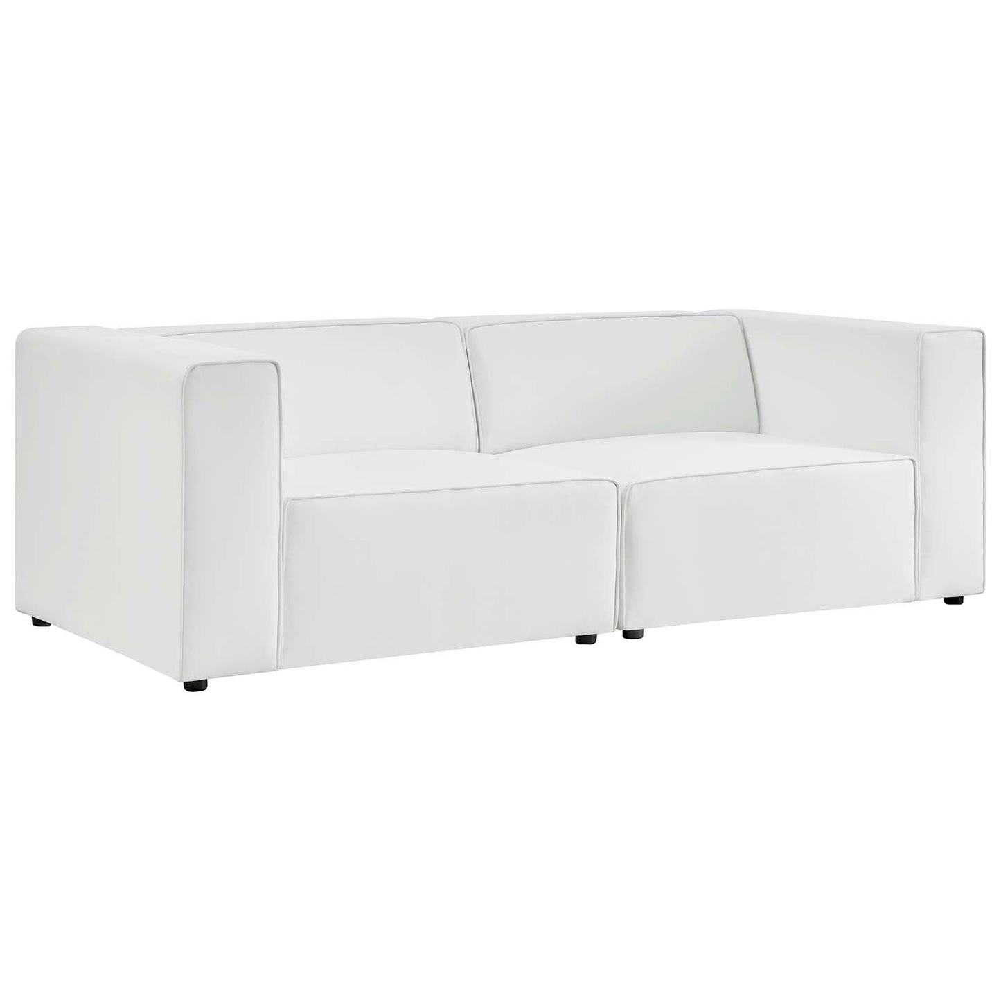 Mingle Vegan Leather 2-Piece Sectional Sofa Loveseat by Modway