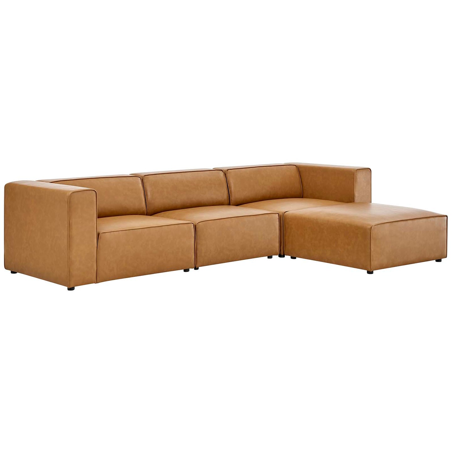 Mingle Vegan Leather Sofa and Ottoman Set Gray by Modway