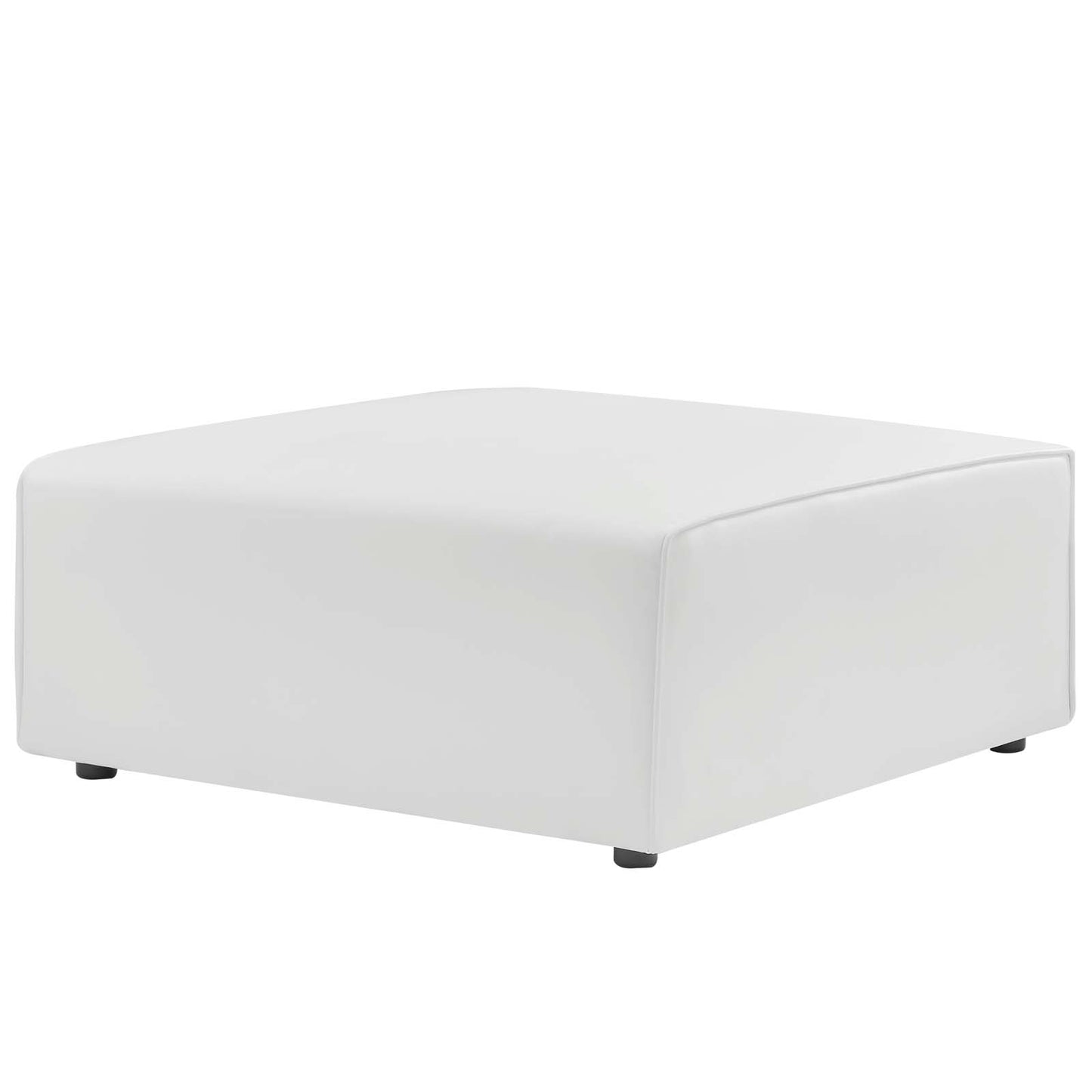 Mingle Vegan Leather Sofa and Ottoman Set Gray by Modway