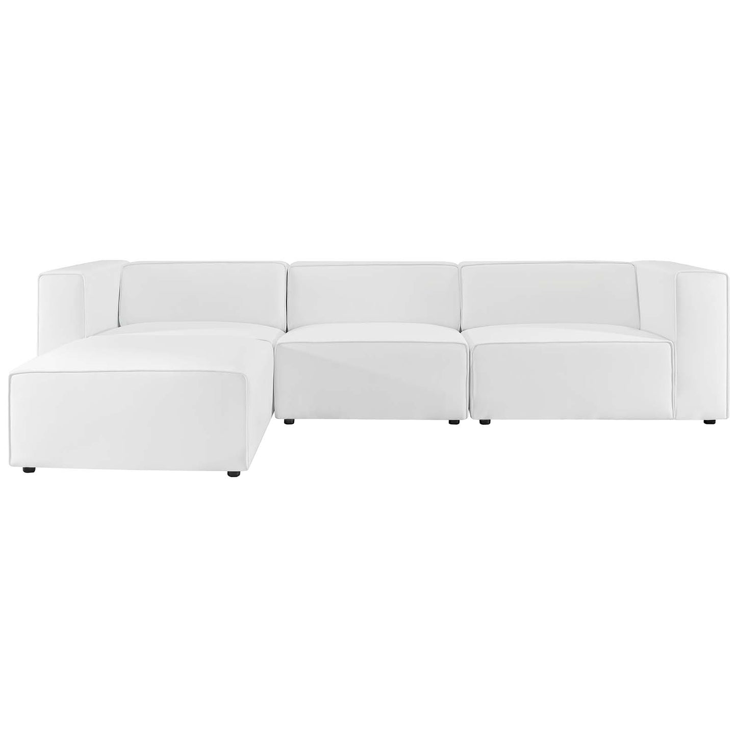 Mingle Vegan Leather Sofa and Ottoman Set Gray by Modway
