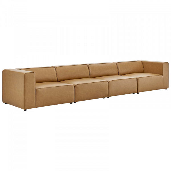 Mingle Vegan Leather 4-Piece Sectional Sofa by Modway
