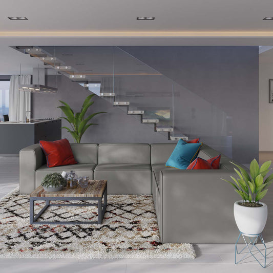 Mingle Vegan Leather 5-Piece Sectional Sofa by Modway