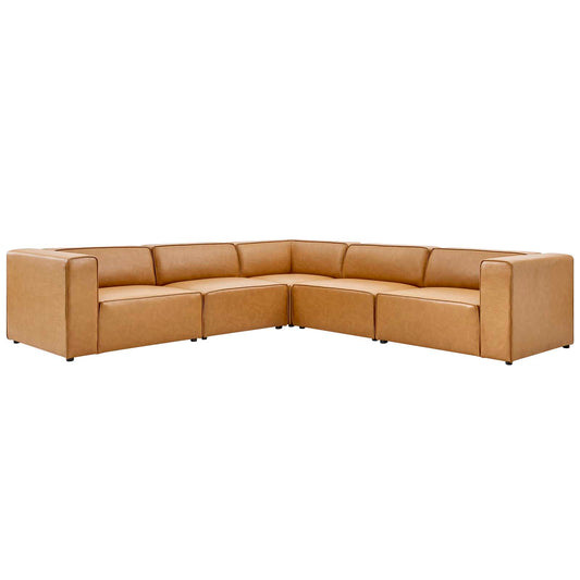 Mingle Vegan Leather 5-Piece Sectional Sofa by Modway