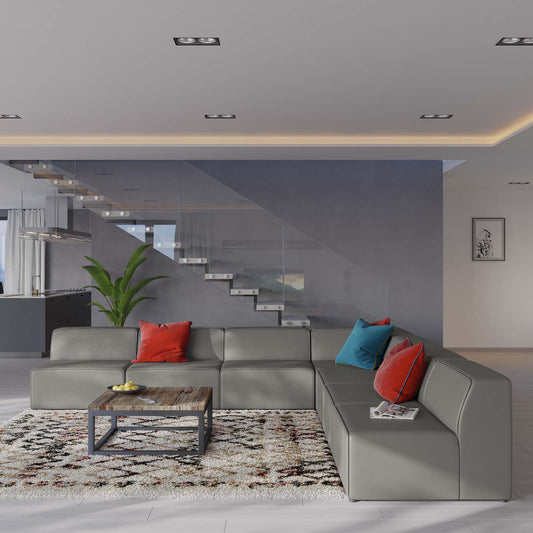 Mingle Vegan Leather 7-Piece Sectional Sofa by Modway