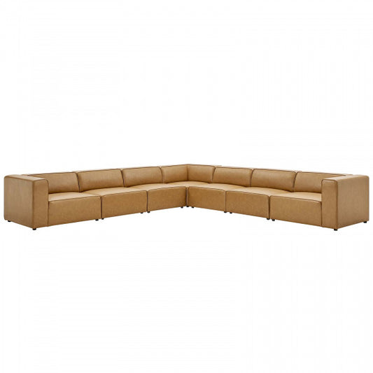 Mingle Vegan Leather 7-Piece Sectional Sofa by Modway