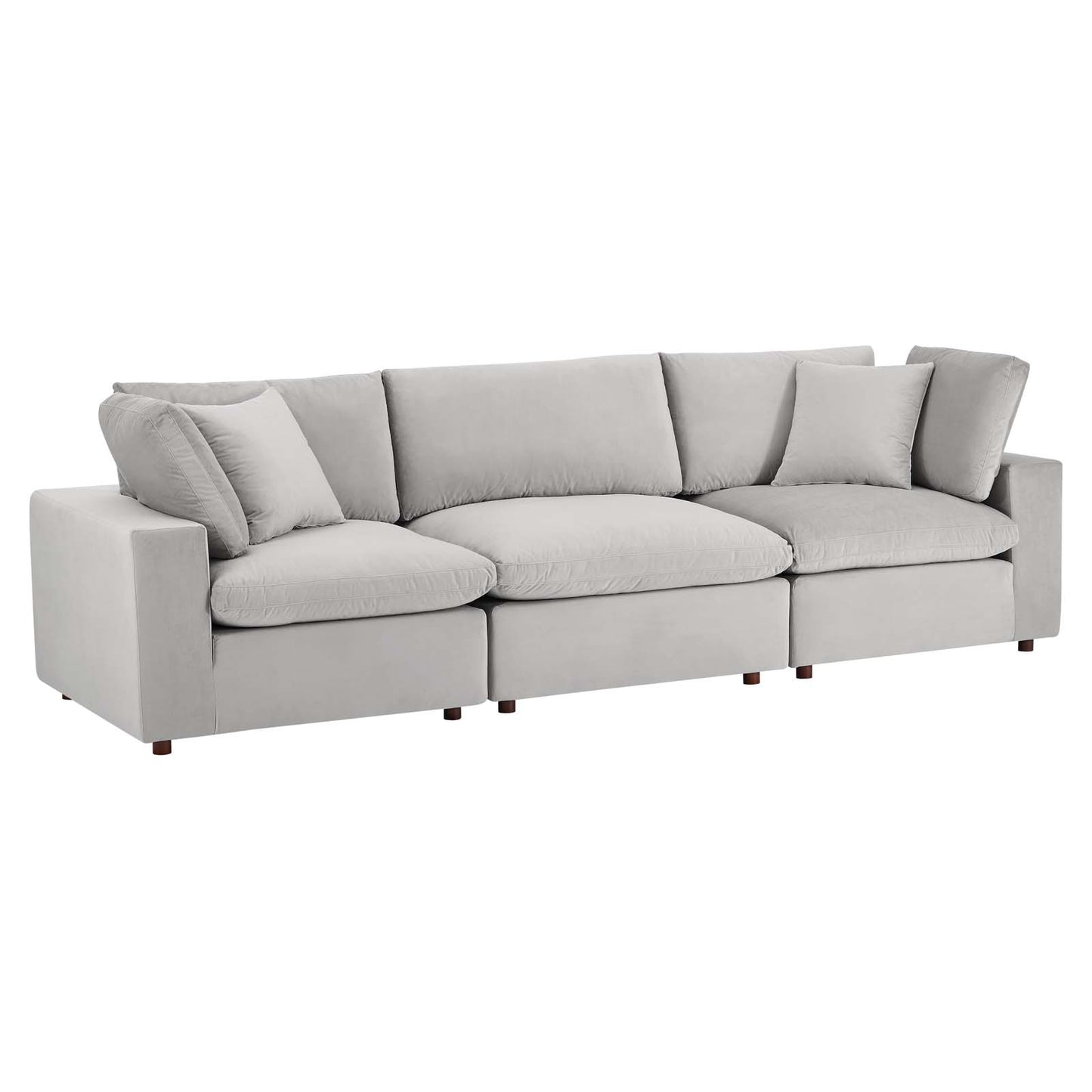 Commix Down Filled Overstuffed Performance Velvet 3-Seater Sofa by Modway