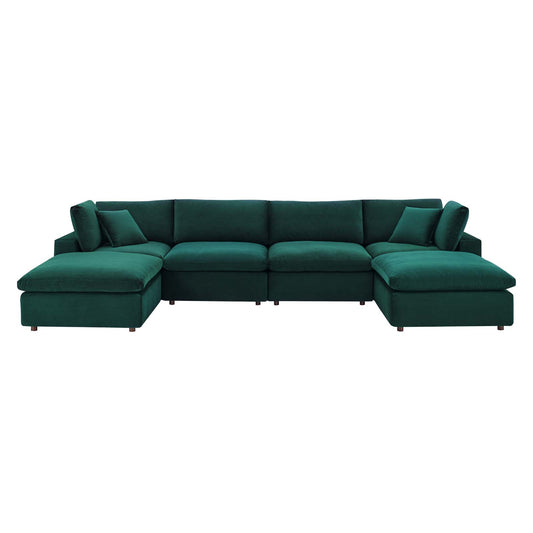 Commix Down Filled Overstuffed Performance Velvet 6-Piece Sectional Sofa by Modway