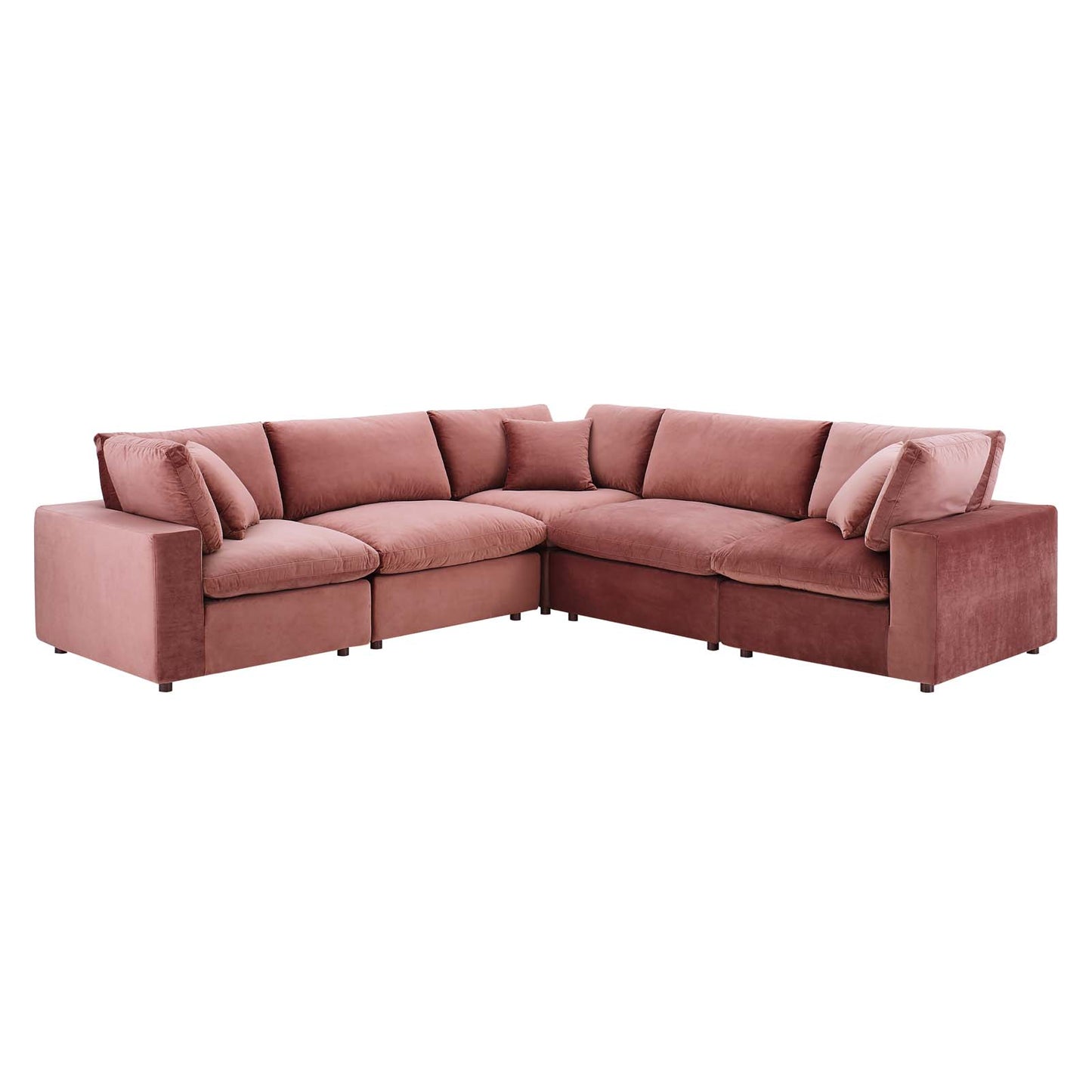 Commix Down Filled Overstuffed Performance Velvet 5-Piece Sectional Sofa by Modway