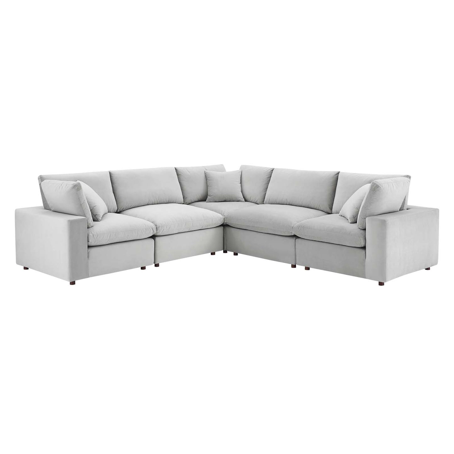Commix Down Filled Overstuffed Performance Velvet 5-Piece Sectional Sofa by Modway