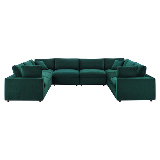 Commix Down Filled Overstuffed Performance Velvet 8-Piece Sectional Sofa by Modway