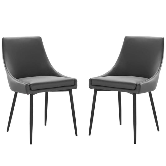 Viscount Vegan Leather Dining Chairs - Set of 2 by Modway