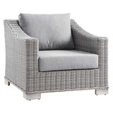 Conway Outdoor Patio Wicker Rattan Armchair | Polyester by Modway
