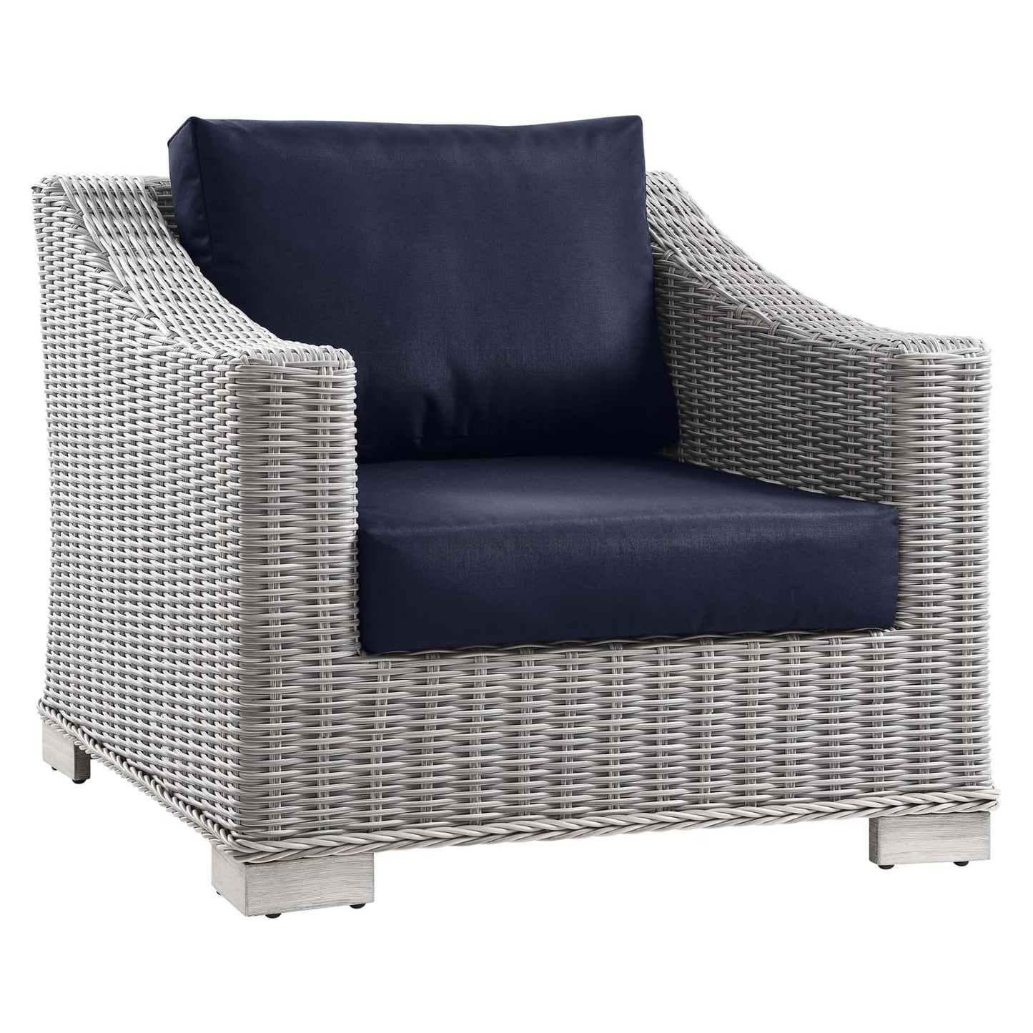 Conway Outdoor Patio Wicker Rattan Armchair | Polyester by Modway