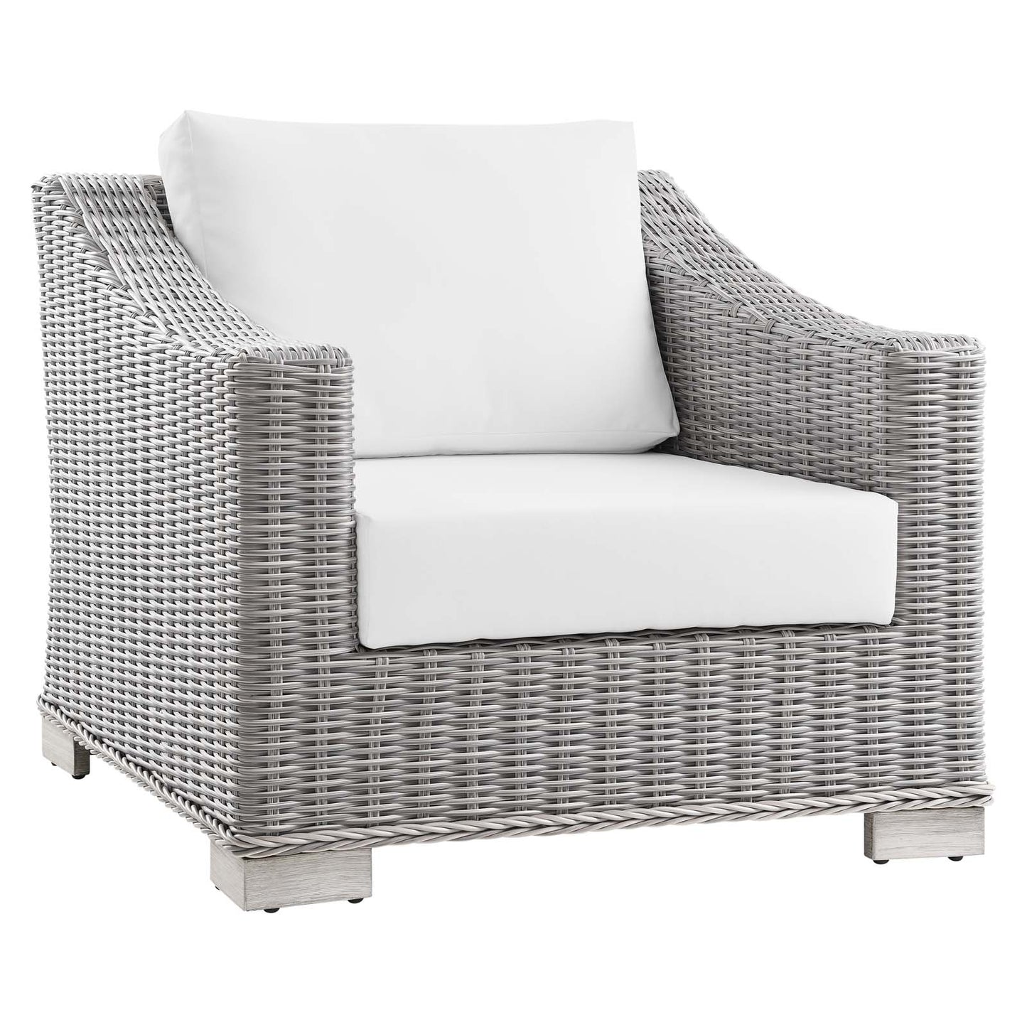 Conway Outdoor Patio Wicker Rattan Armchair | Polyester by Modway