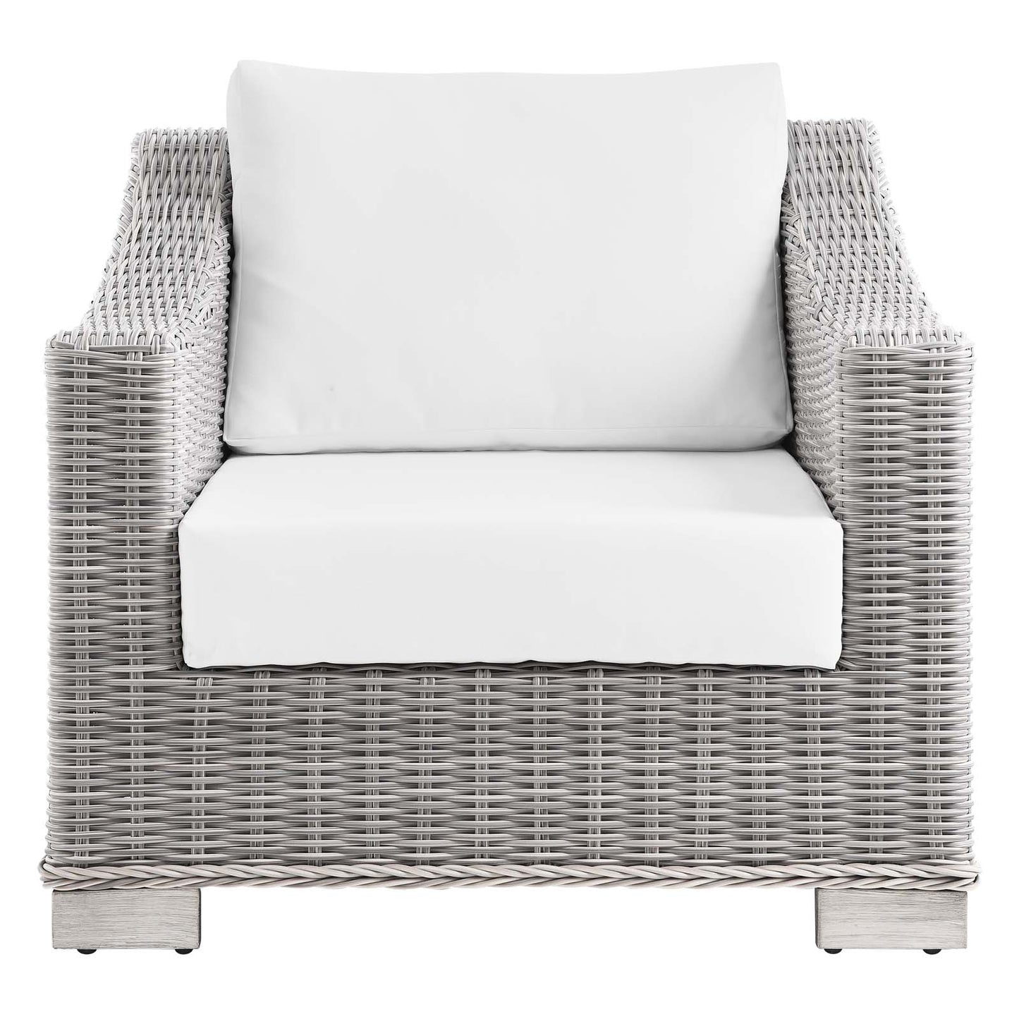 Conway Outdoor Patio Wicker Rattan Armchair | Polyester by Modway