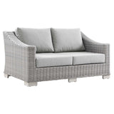 Conway Outdoor Patio Wicker Rattan Loveseat | Polyester by Modway