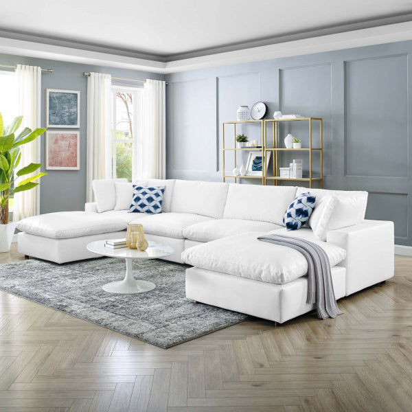 Commix Down Filled Overstuffed Vegan Leather 6-Piece Sectional Sofa by Modway