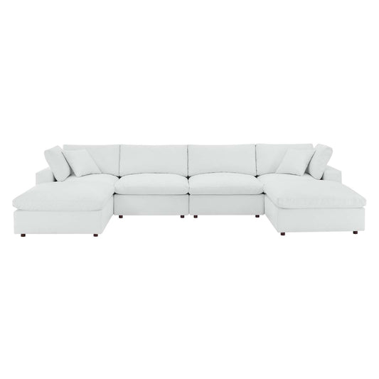 Commix Down Filled Overstuffed Vegan Leather 6-Piece Sectional Sofa by Modway