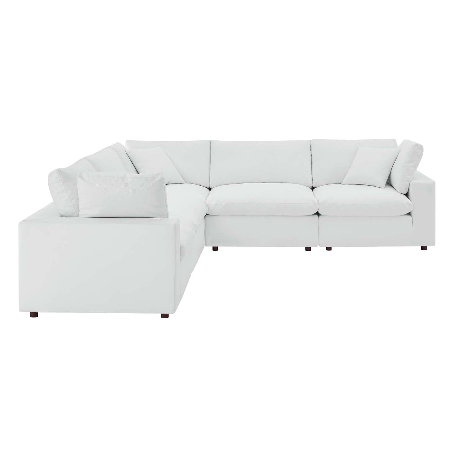 Commix Down Filled Overstuffed Vegan Leather 5-Piece Sectional Sofa by Modway